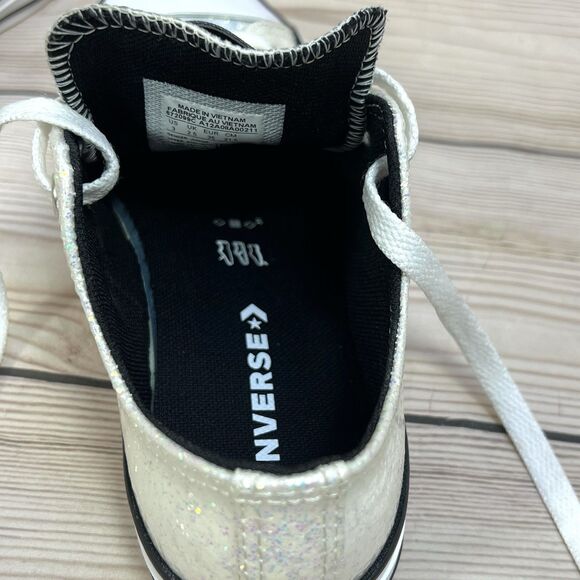 Converse Chuck Taylor All Star Low ‘Winter Glitter’ Youth 3 Junior Girls - White - Picture 10 of 16